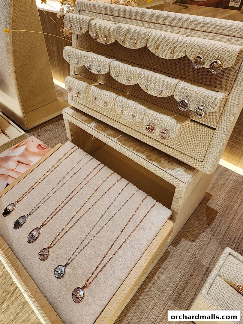 A display of elegant necklaces and earrings from By Invite Only Jewellery.