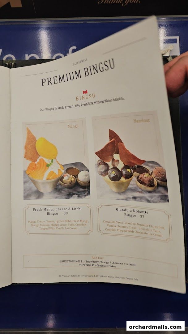 Menu page for Cafe de Muse - The Restaurant