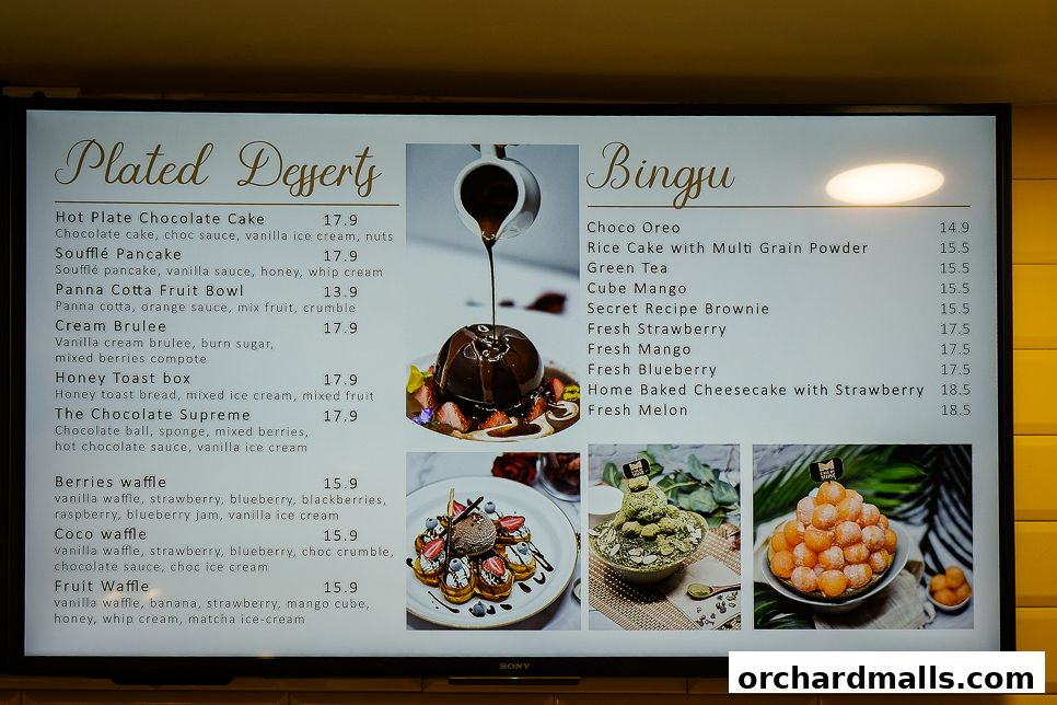 Menu page for Cafe de Muse - The Restaurant