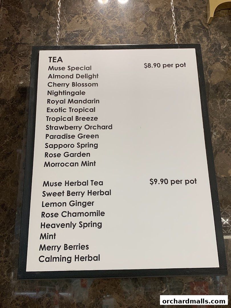 Menu page for Cafe de Muse - The Restaurant