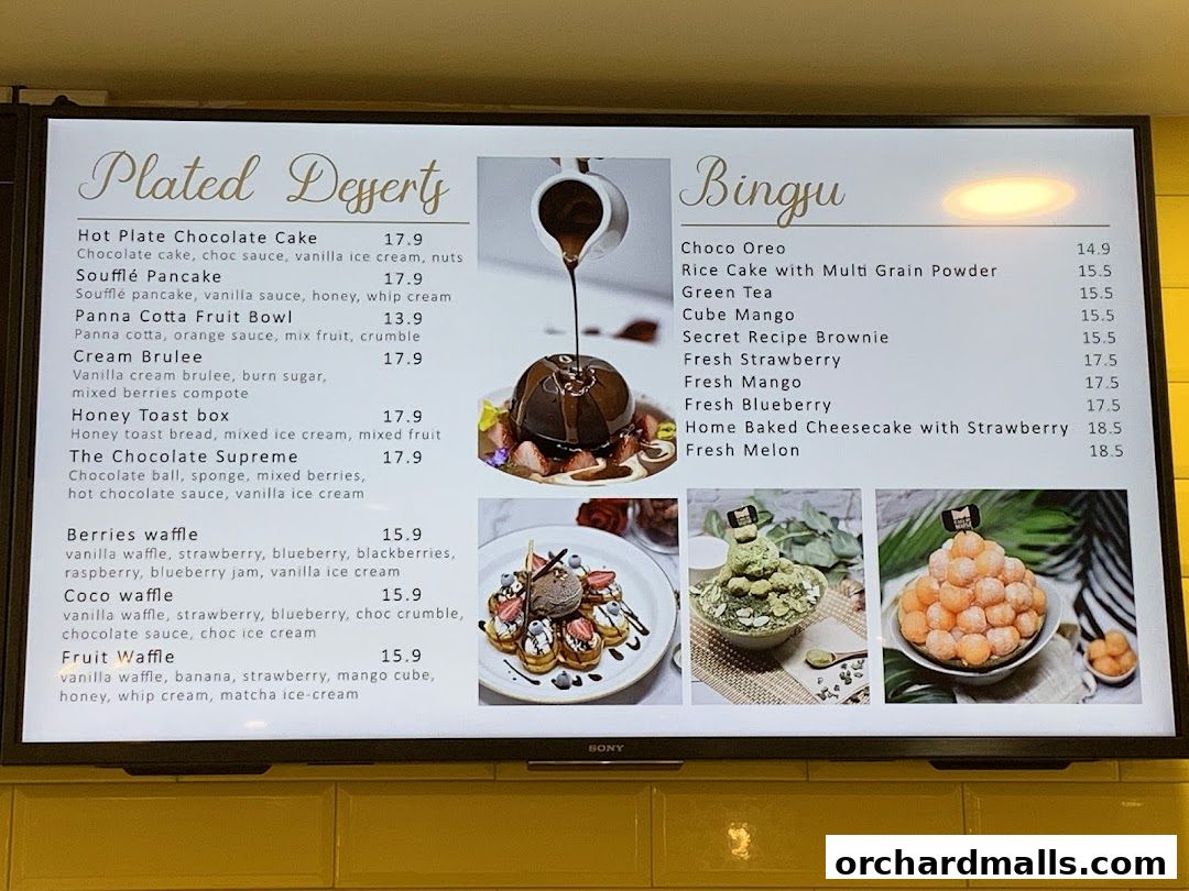 Menu page for Cafe de Muse - The Restaurant