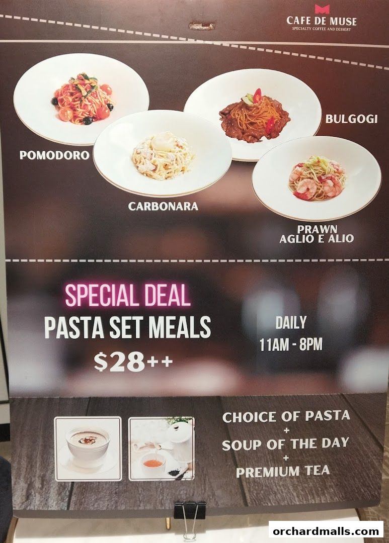 Menu page for Cafe de Muse - The Restaurant