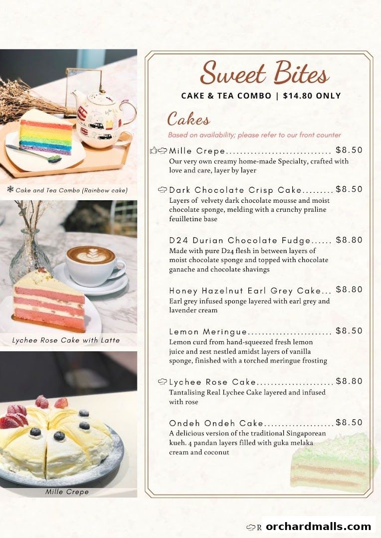 Menu page for Café de Paris