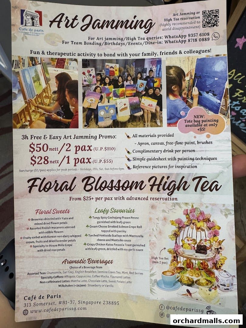 Menu page for Café de Paris