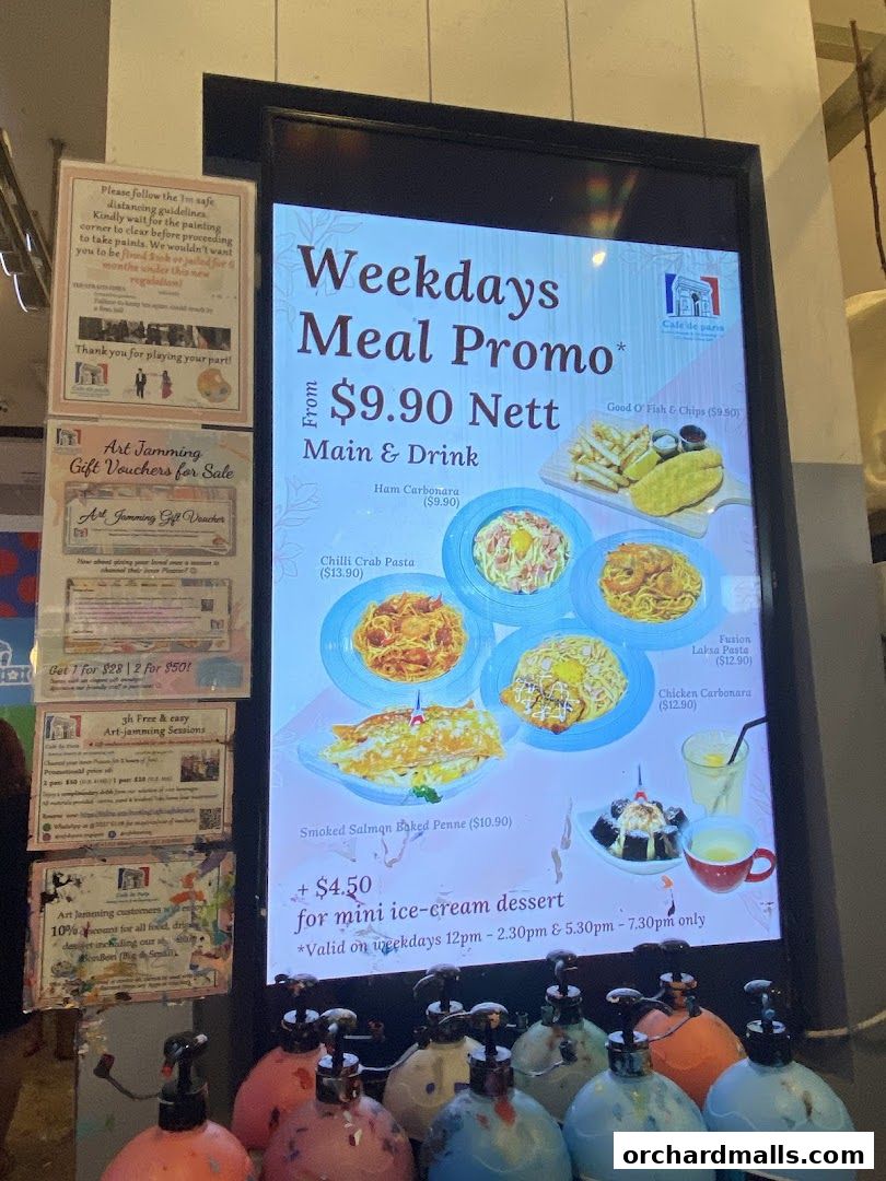 Menu page for Café de Paris