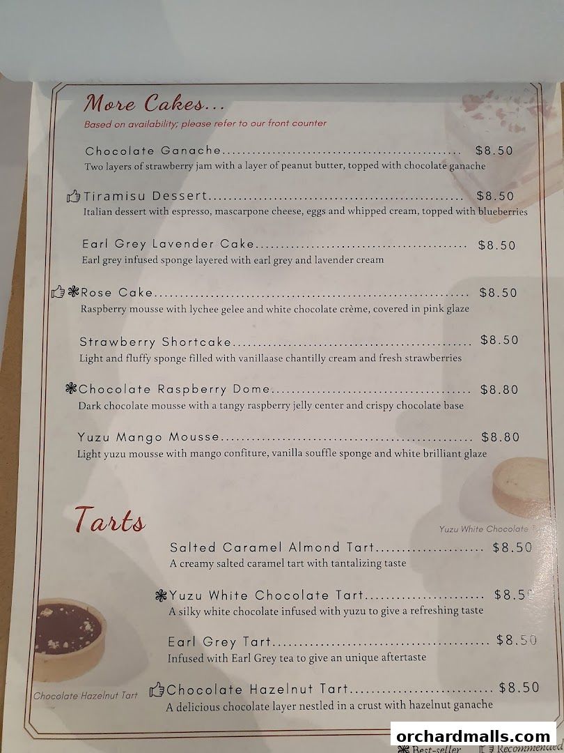 Menu page for Café de Paris