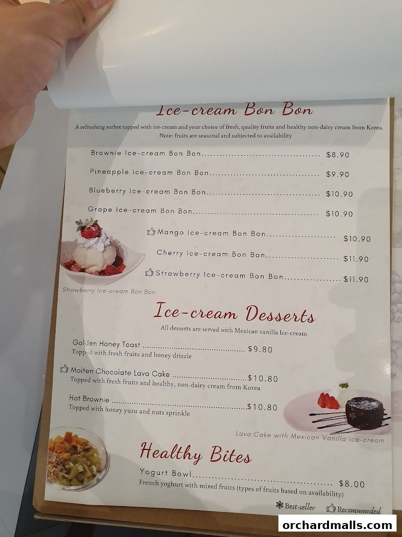 Menu page for Café de Paris