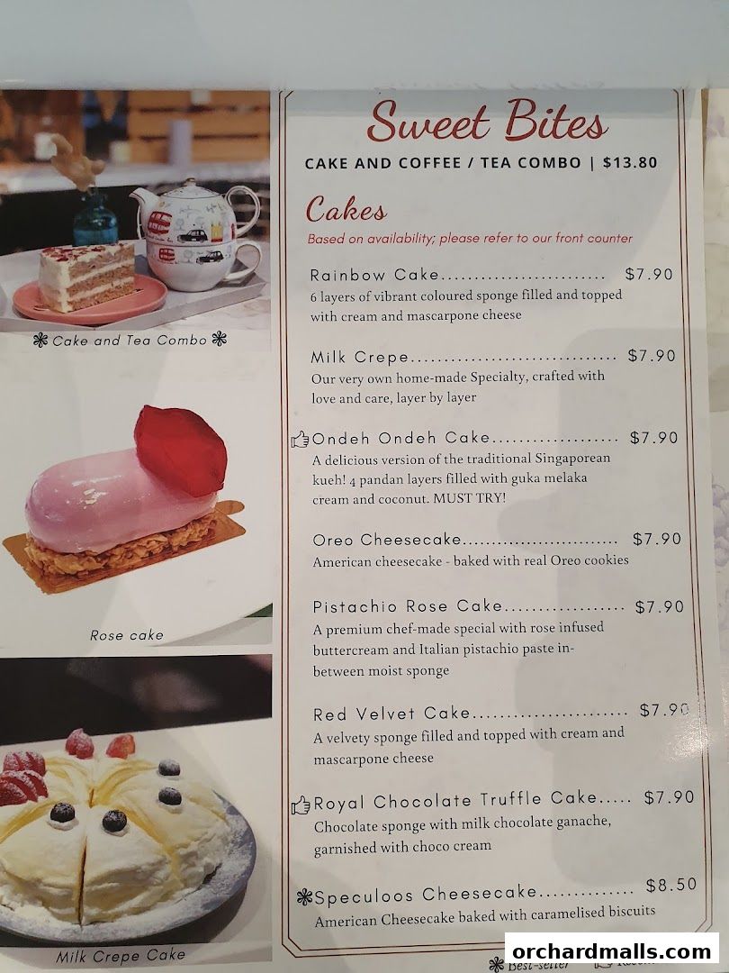 Menu page for Café de Paris