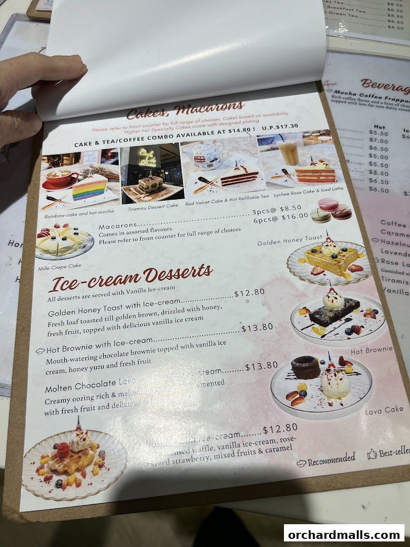 Menu page for Café de Paris