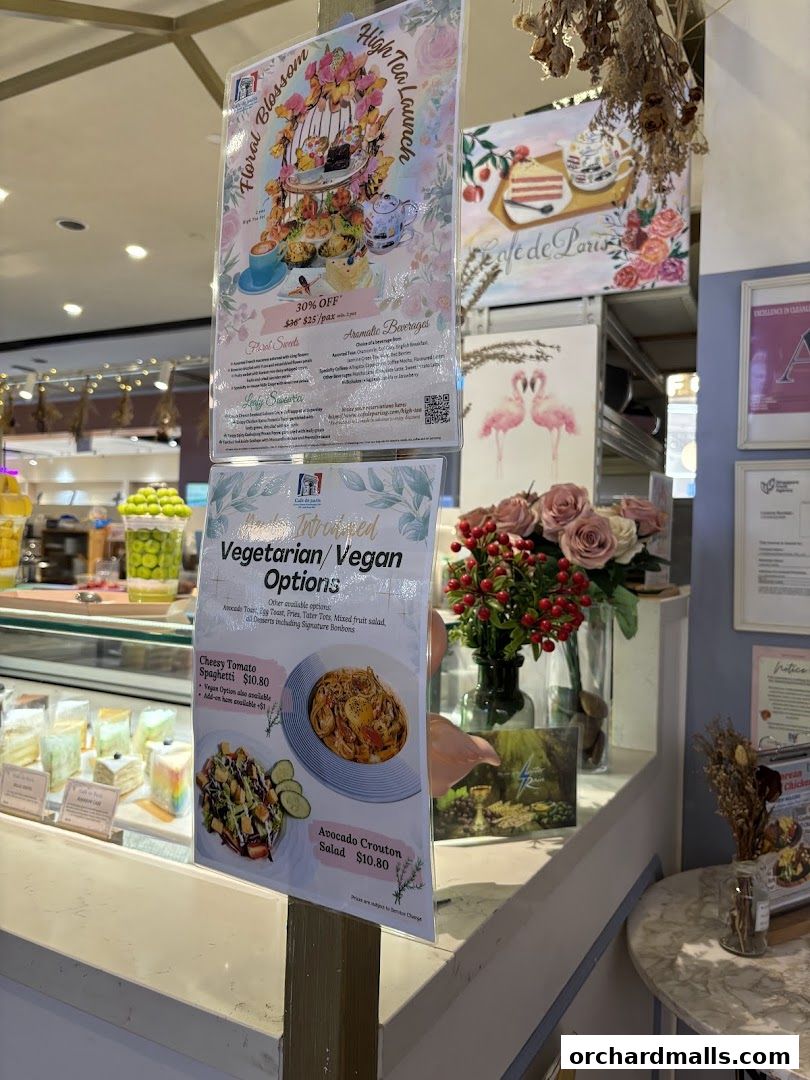 Menu page for Café de Paris