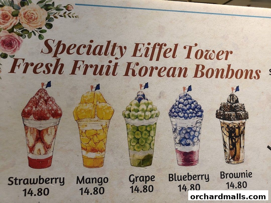 Menu page for Café de Paris