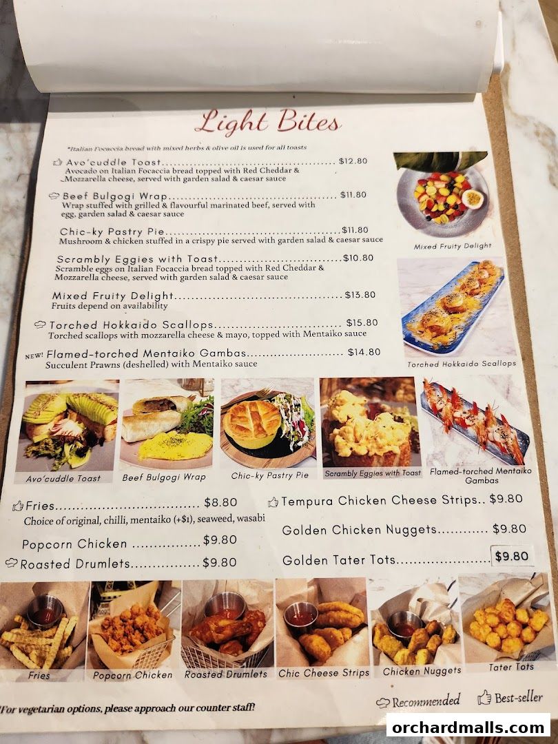 Menu page for Café de Paris