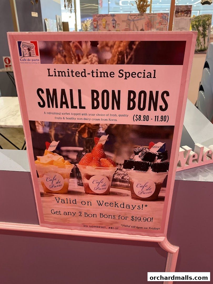 Menu page for Café de Paris