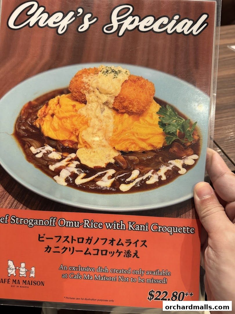 Menu page for Cafe Ma Maison