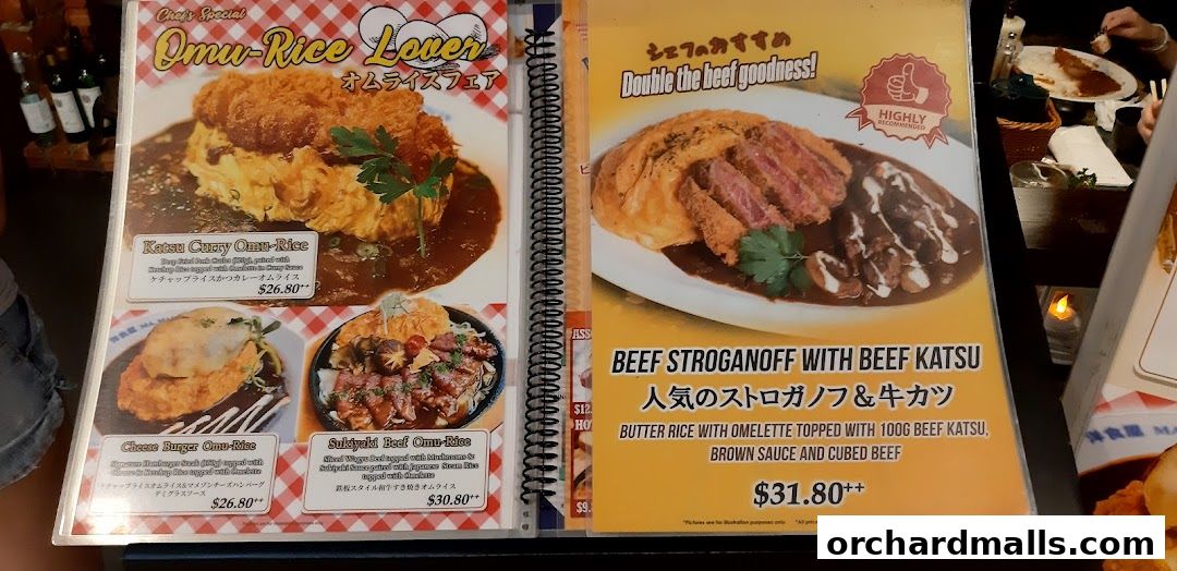 Menu page for Cafe Ma Maison