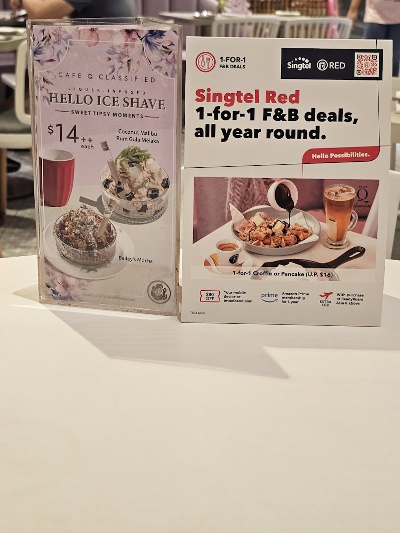 Menu page for café Q classified