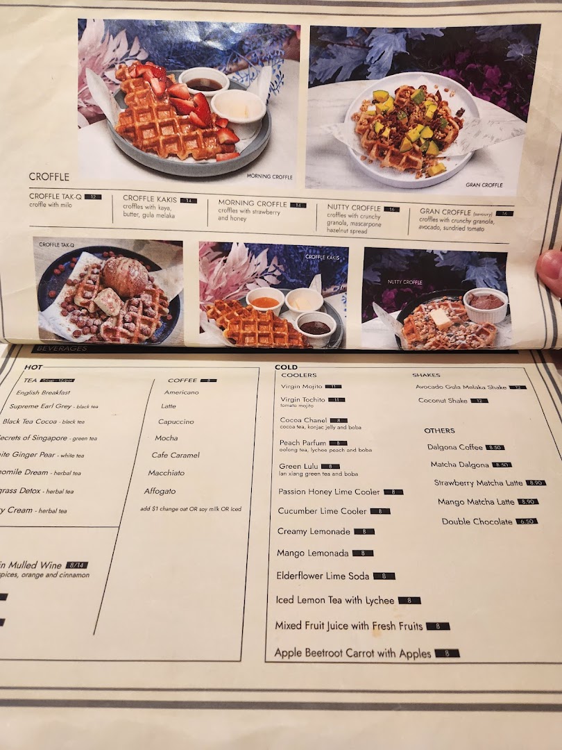 Menu page for café Q classified