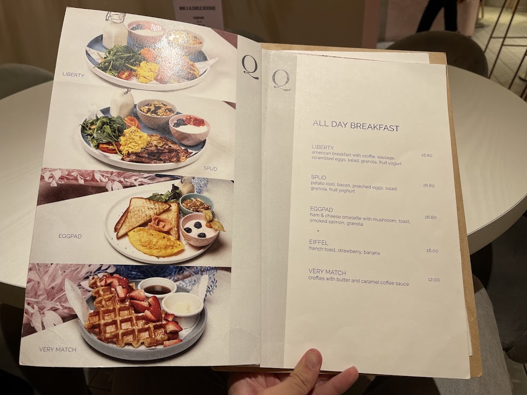 Menu page for café Q classified
