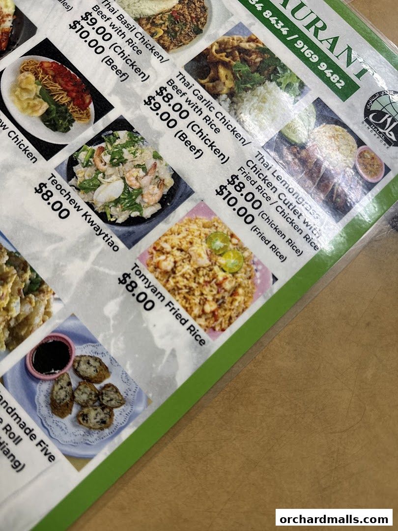 Menu page for Cahaya Restaurant