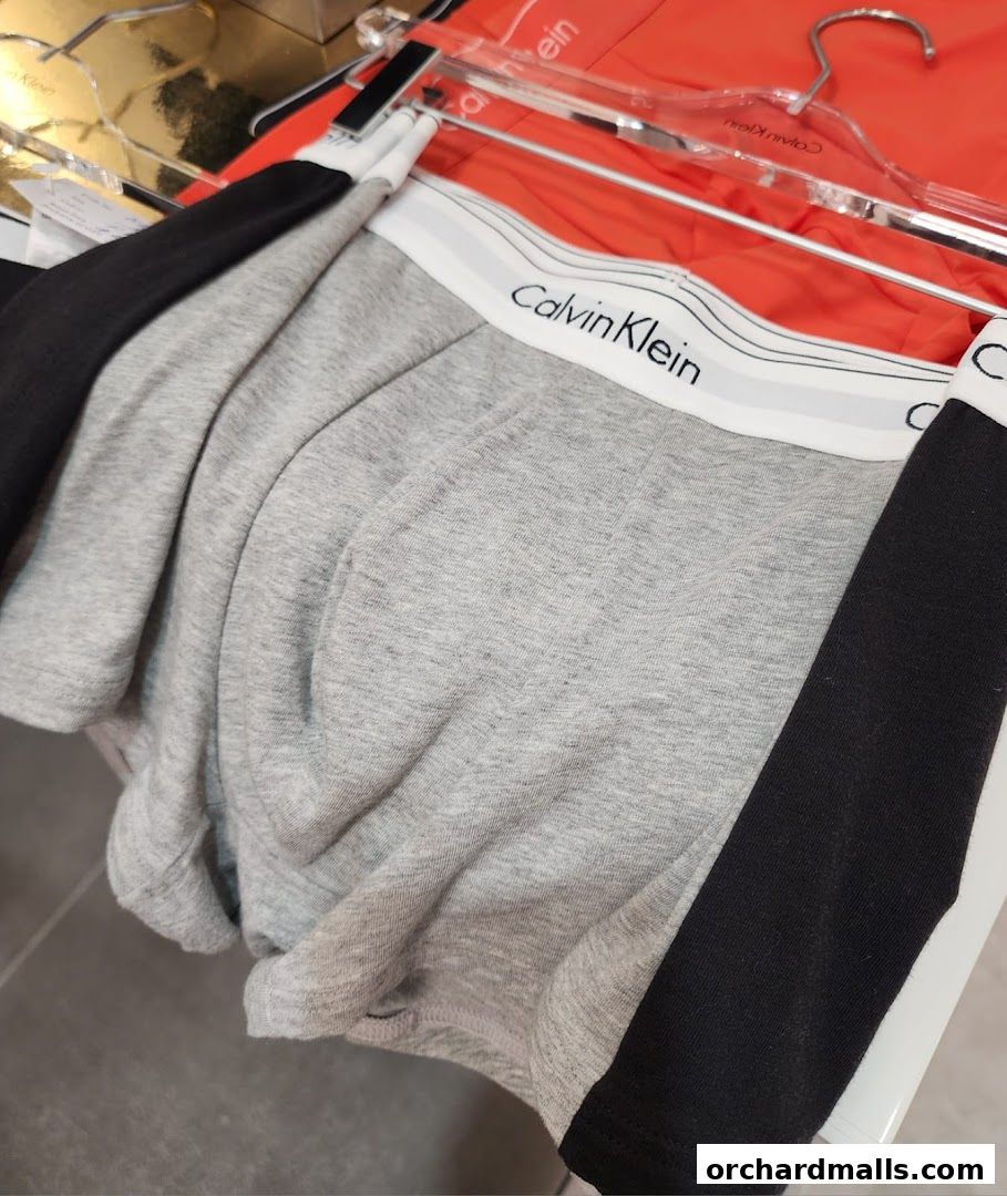 Close-up of Calvin Klein underwear with iconic branding on the waistband.