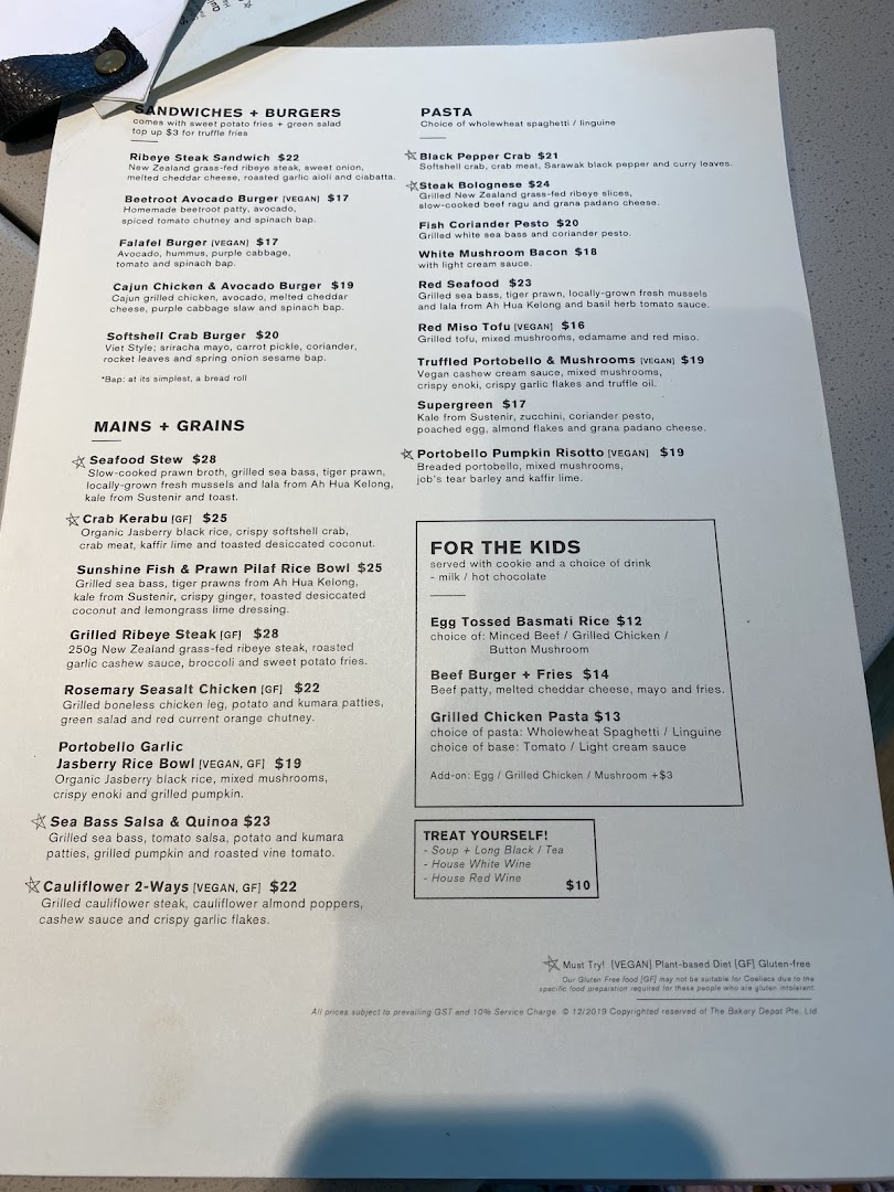 Menu page for Cedele All Day Dining - Wheelock Place