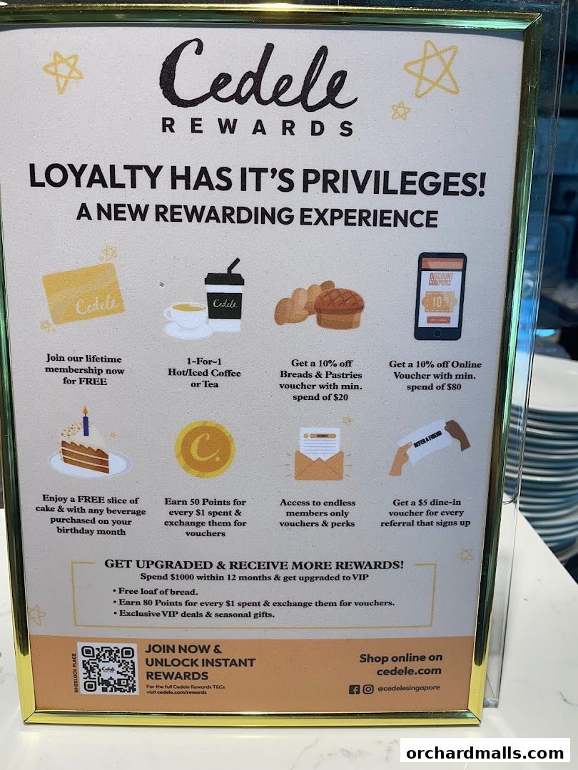 Cedele Rewards loyalty program details with various benefits and offers.