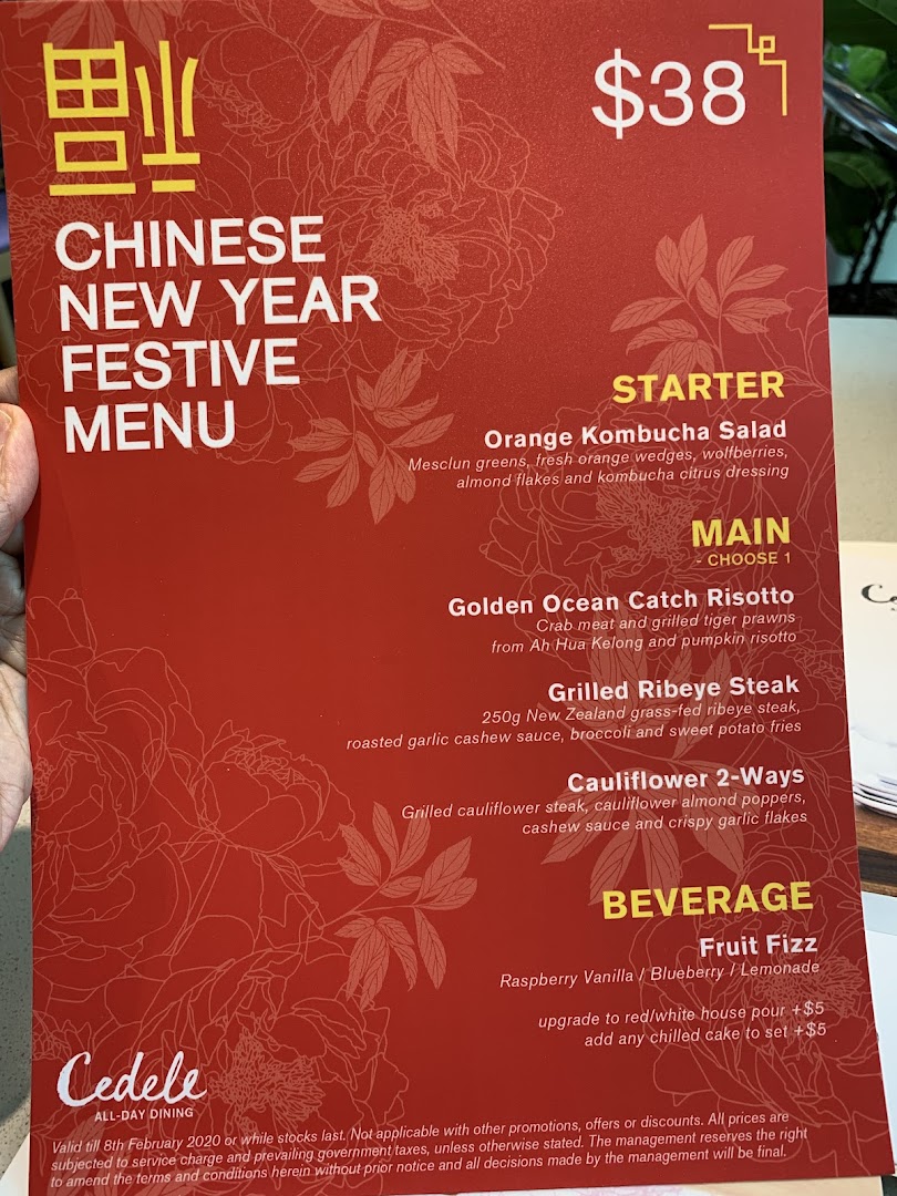 Menu page for Cedele All Day Dining - Wheelock Place