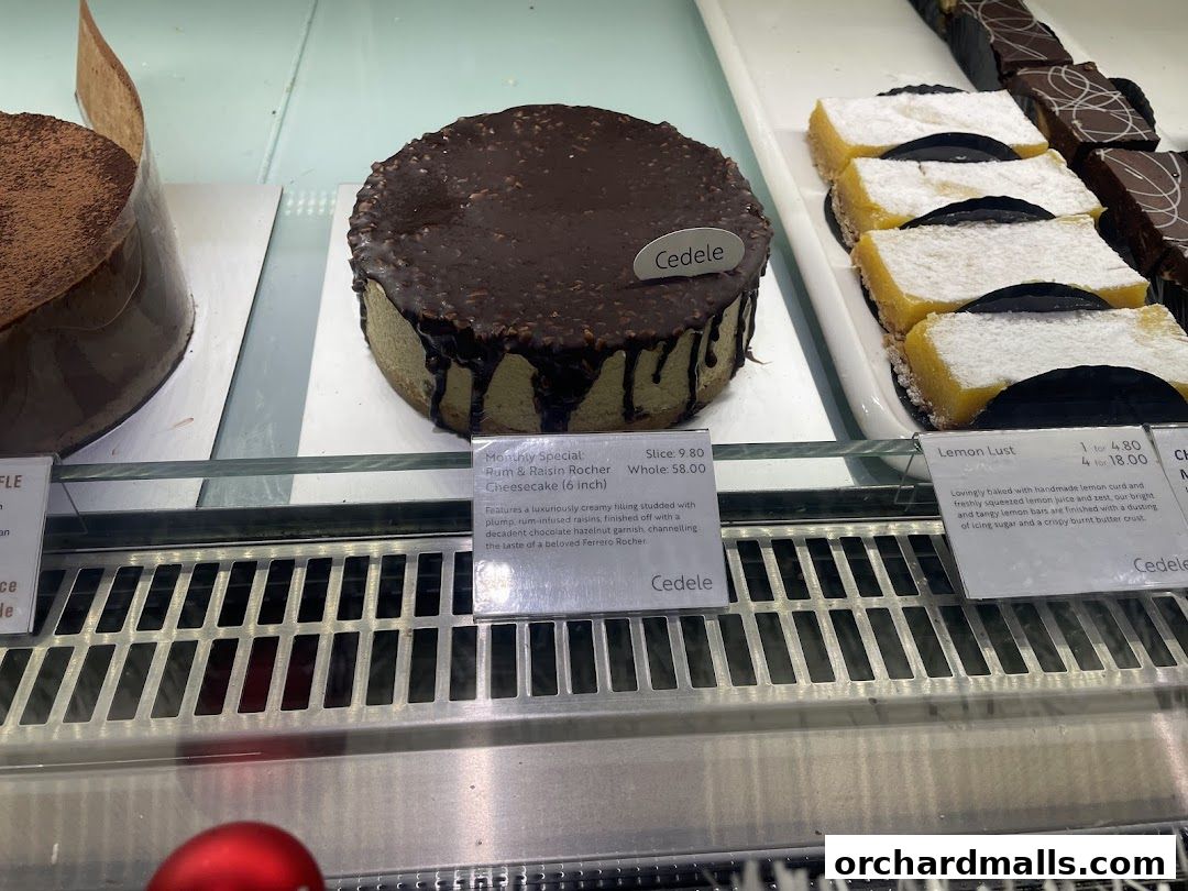 A display of delicious cakes and pastries at Cedele All Day Dining.