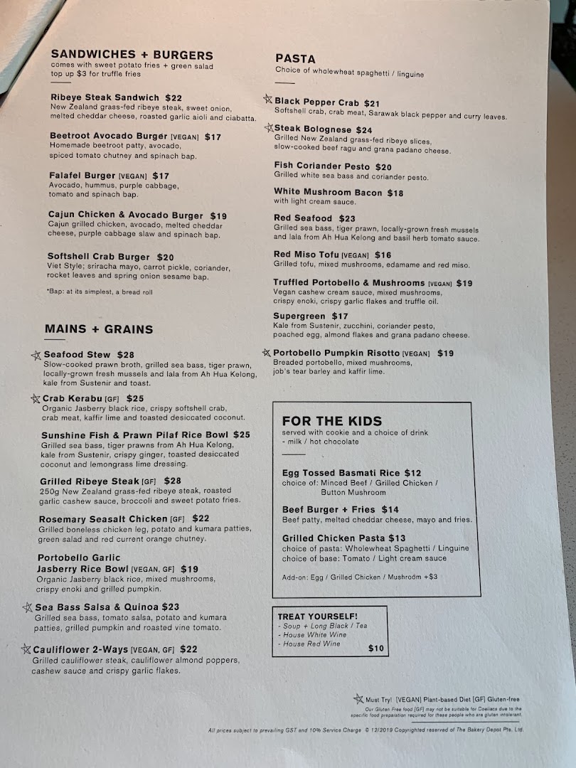 Menu page for Cedele All Day Dining - Wheelock Place