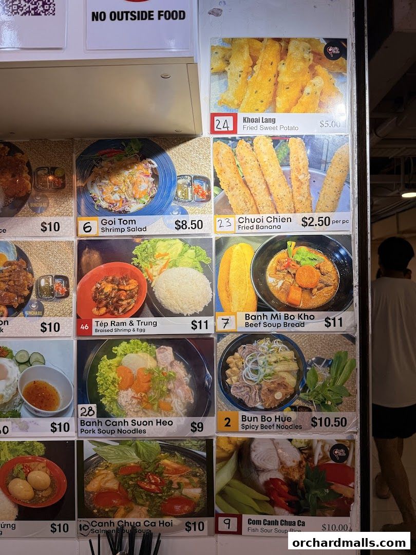 Menu page for Cha Ca Cafe