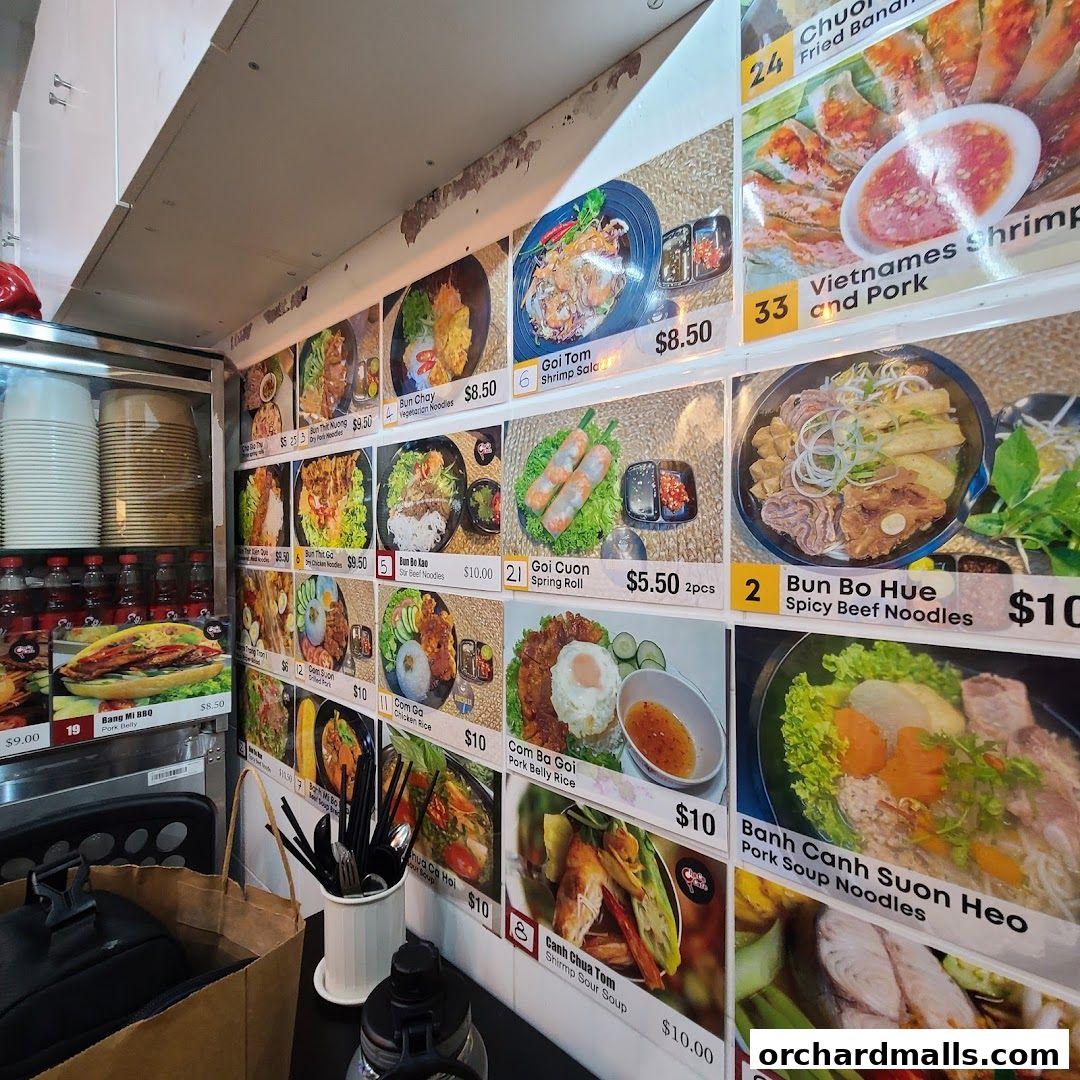 Menu page for Cha Ca Cafe