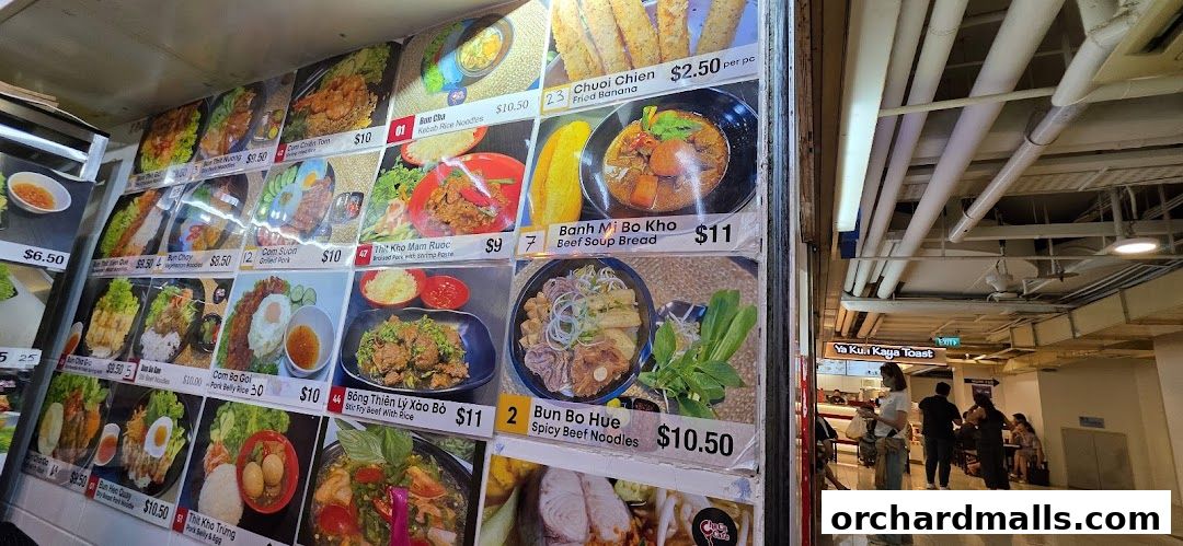 Menu page for Cha Ca Cafe