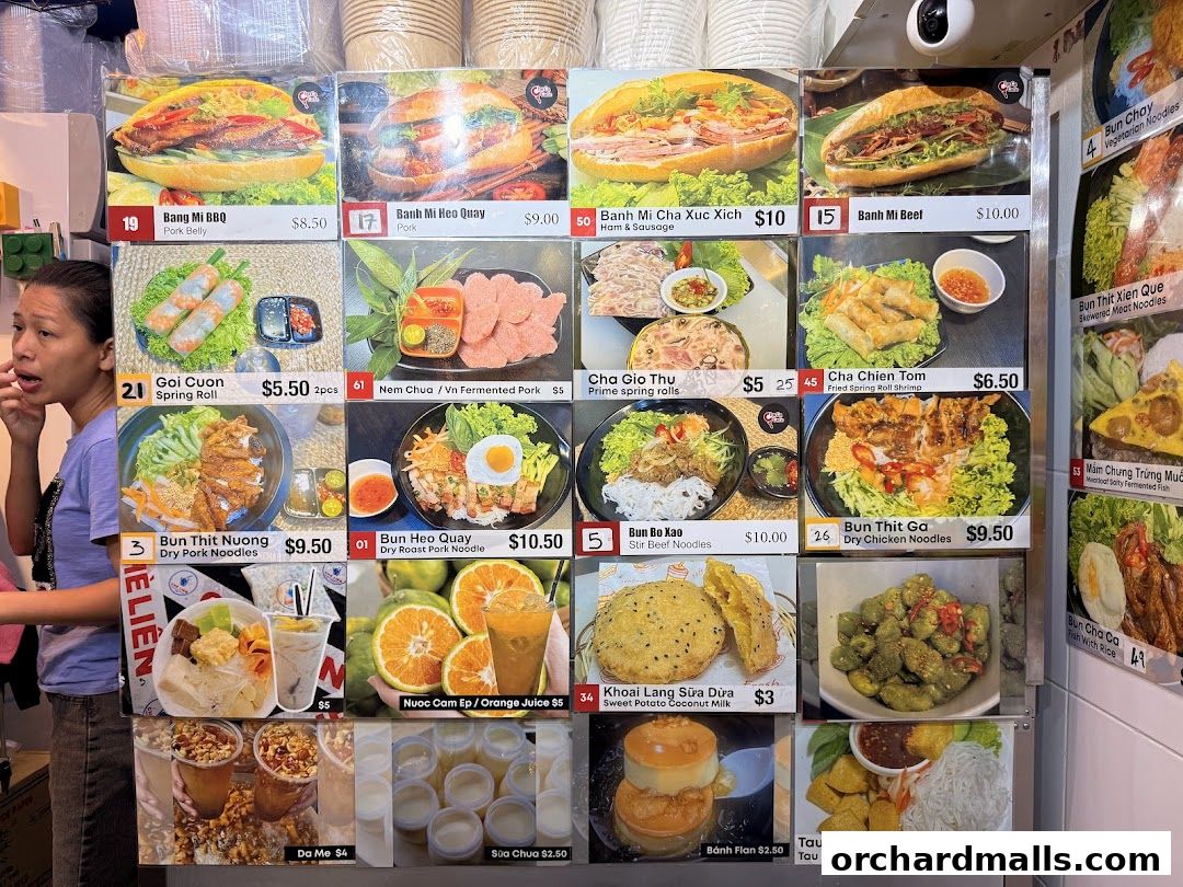 Menu page for Cha Ca Cafe