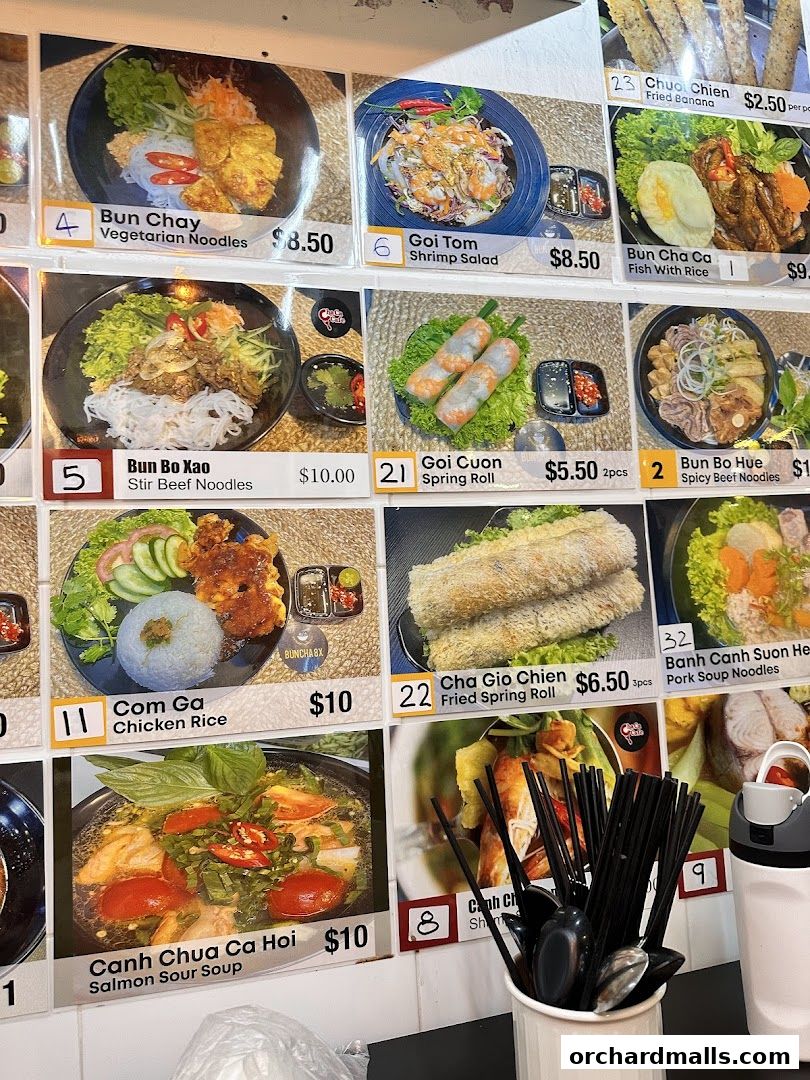 Menu page for Cha Ca Cafe