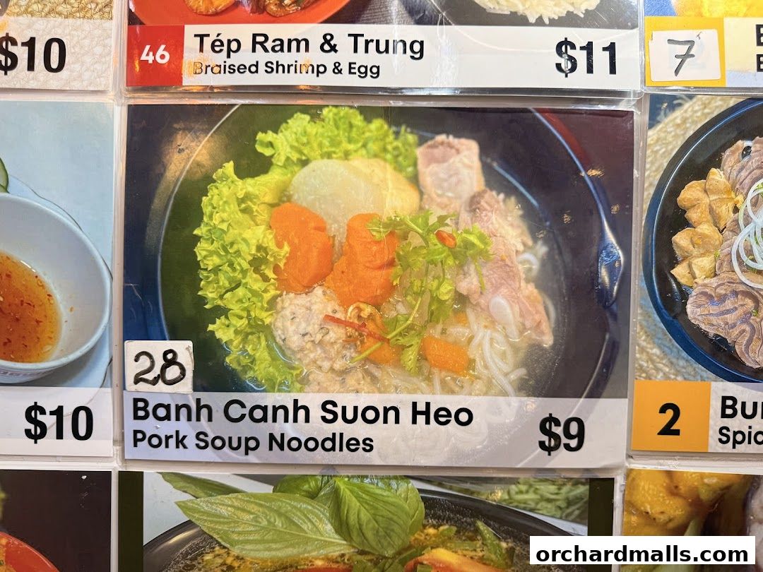 Menu page for Cha Ca Cafe