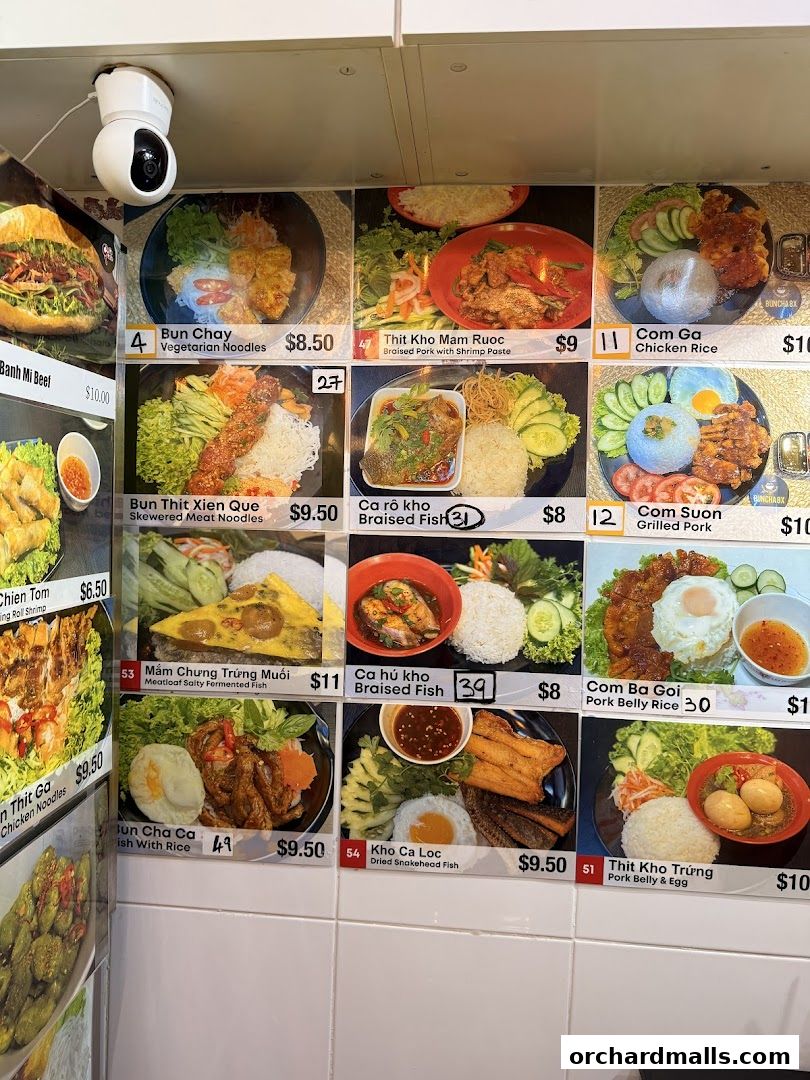 Menu page for Cha Ca Cafe