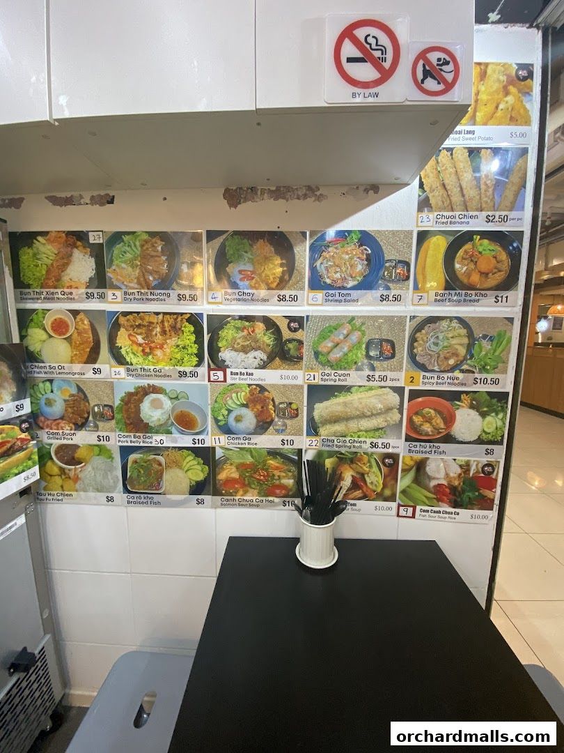 Menu page for Cha Ca Cafe