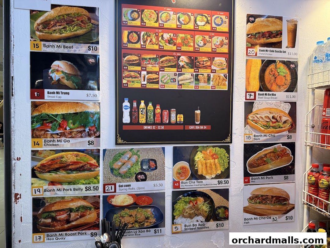 Menu page for Cha Ca Cafe