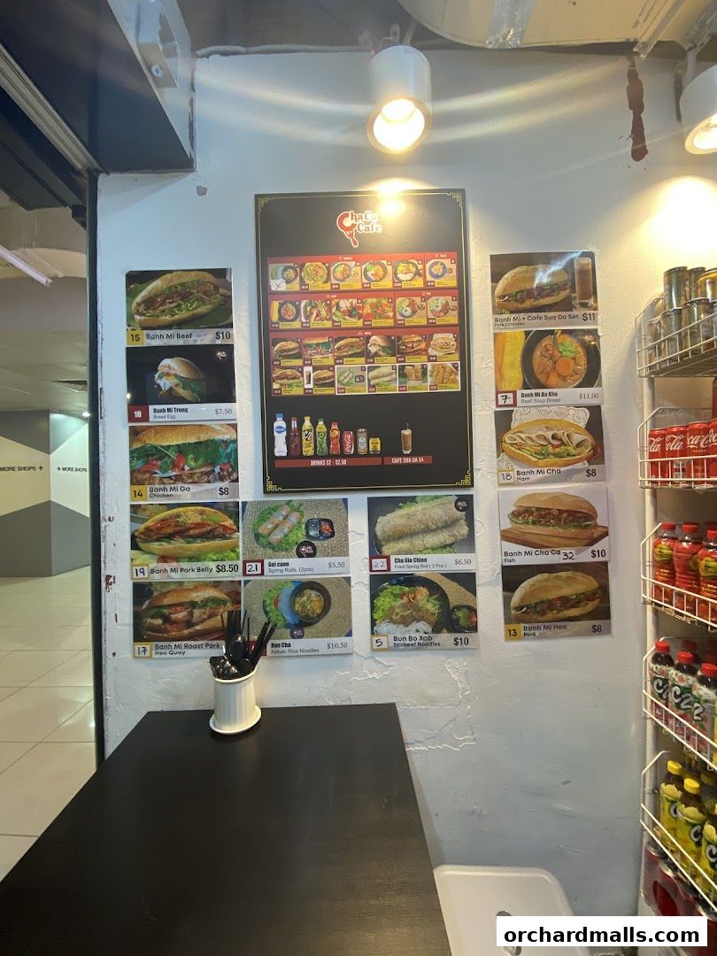 Menu page for Cha Ca Cafe