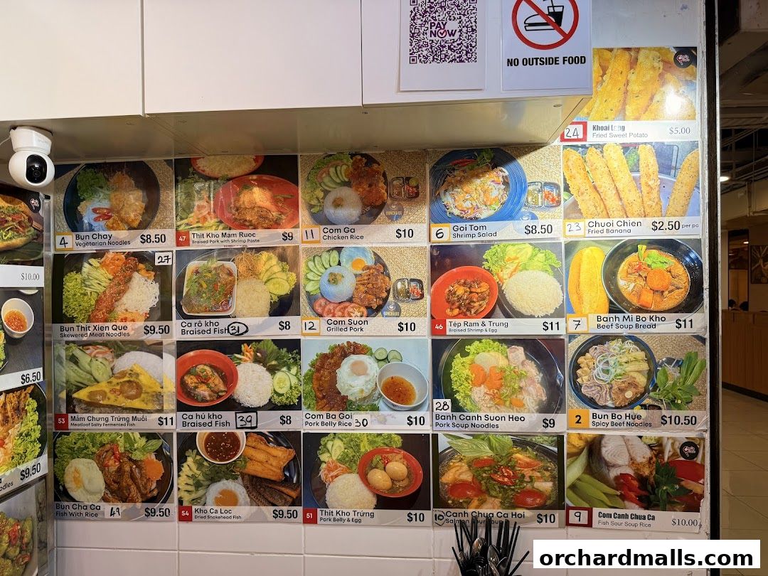 Menu page for Cha Ca Cafe