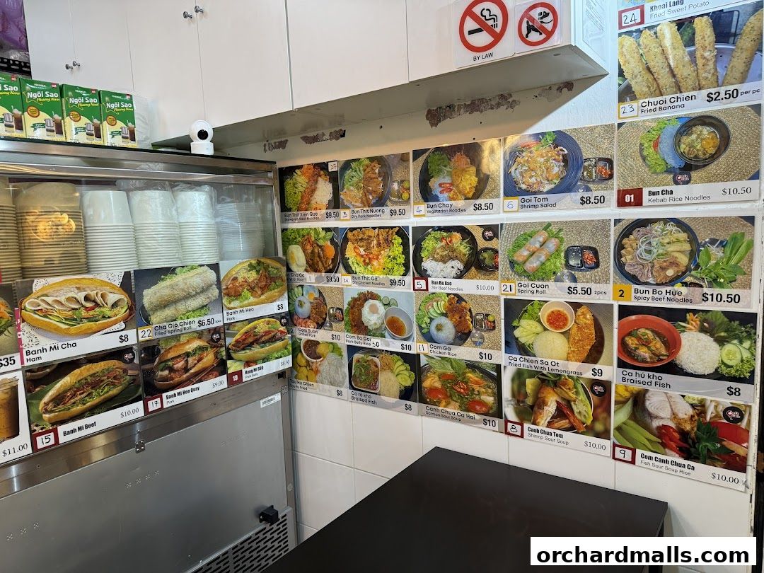 Menu page for Cha Ca Cafe