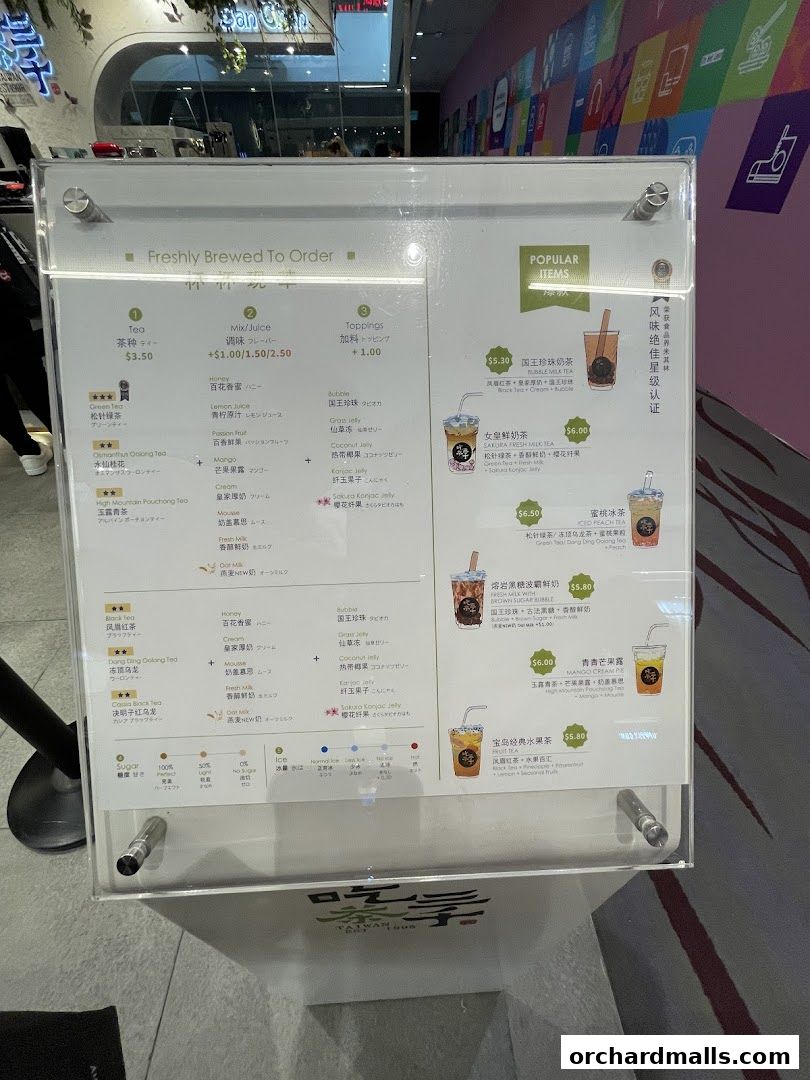 Menu page for CHICHA San Chen  313Somerset