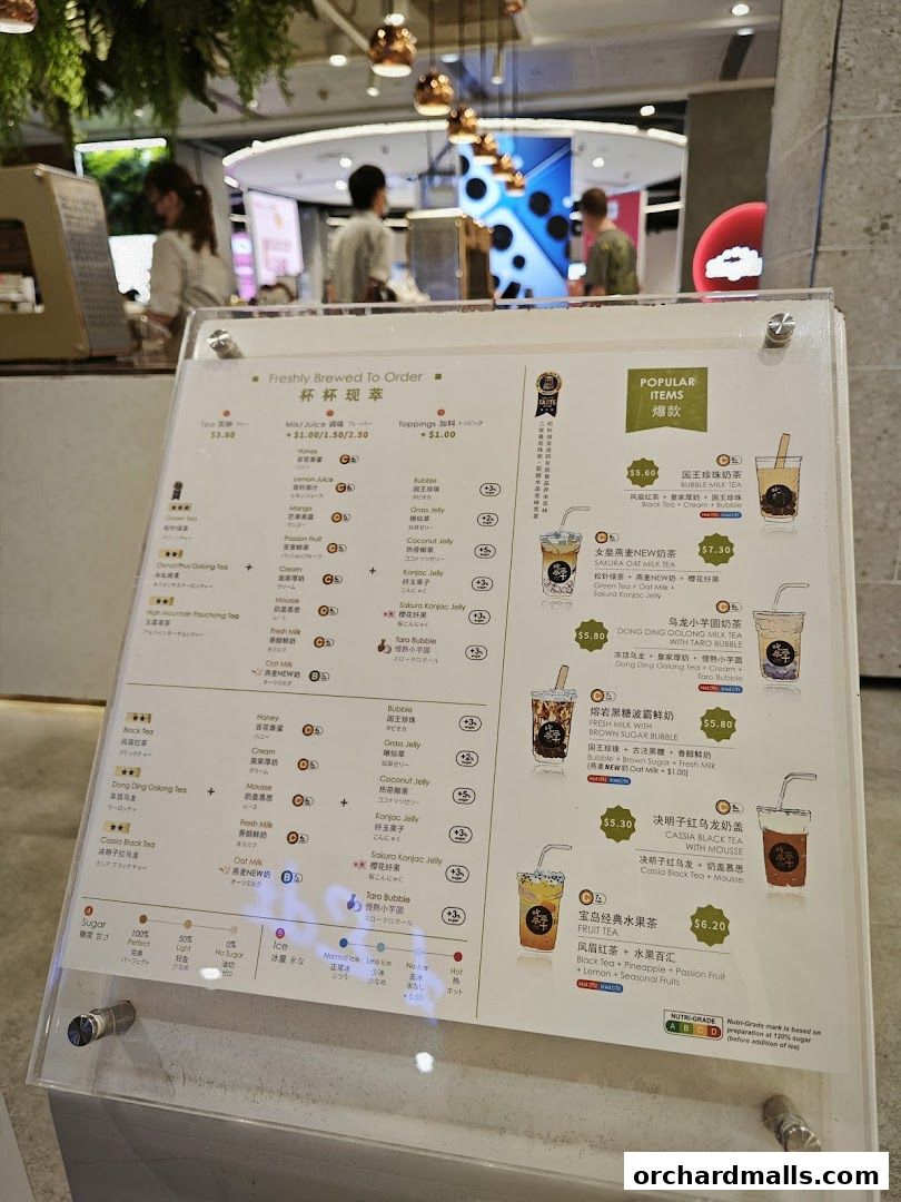 Menu page for CHICHA San Chen  313Somerset