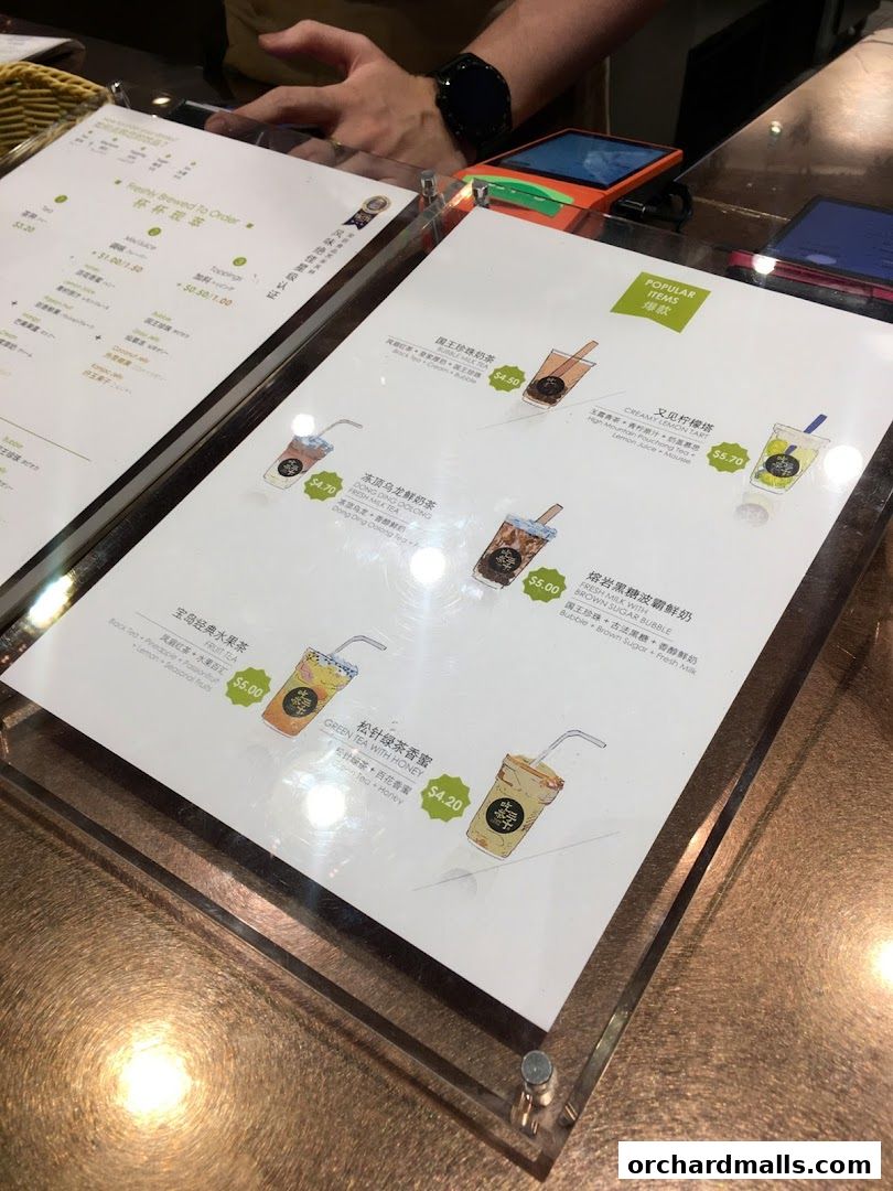 Menu page for CHICHA San Chen  313Somerset