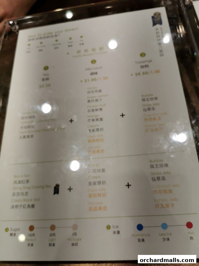 Menu page for CHICHA San Chen  313Somerset