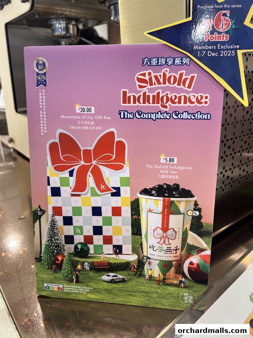 Promotional flyer for CHICHA San Chen's Sixfold Indulgence collection.