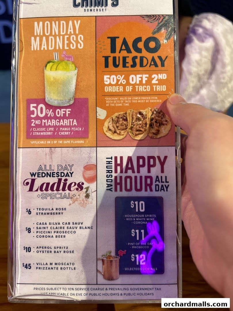 Menu page for Chimis Somerset