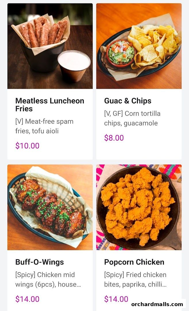 Menu page for Chimis Somerset