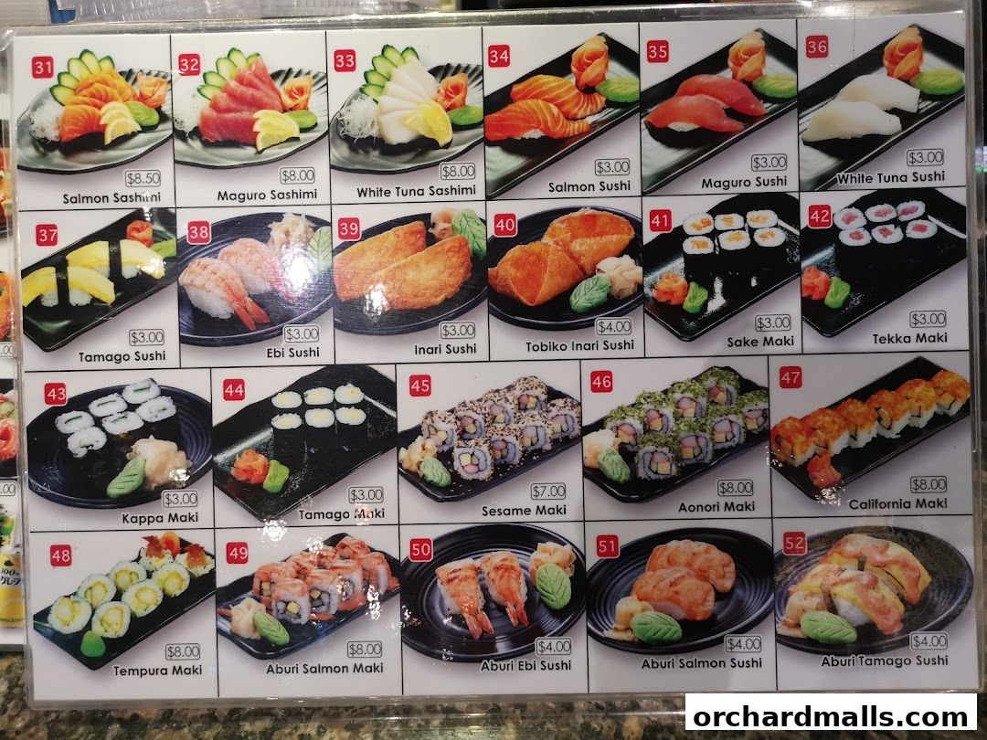 Menu page for Chirashi-Tei