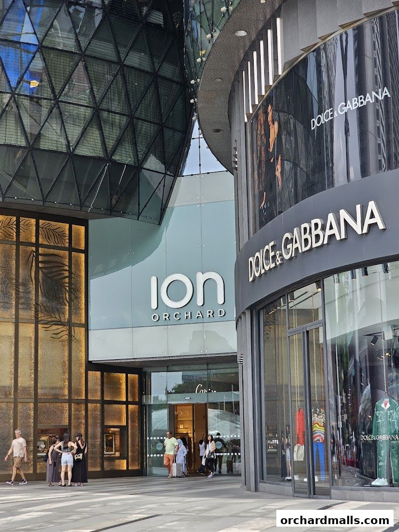 The ION Orchard building entrance with Dolce & Gabbana store facade.